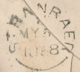 136683 1858 MAIL KIRKCOLM, DUMFRIES AND GALLOWAYS TO GLASGOW WITH 'KIRKCOLM' TYPE C1 SCOTS LOCAL BACK STAMP.