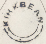 136684 1857 MAIL DUMFRIES TO EDINBURGH WITH 'KIRKBEAN' TYPE C1 SCOTS LOCAL BACK STAMP.
