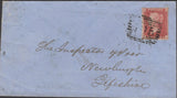 136685 1858 MAIL LATHERON (CO. CAITHNESS) TO NEWBURGH WITH 'LATHERON' TYPE D1 SCOTS LOCAL BACK STAMP.