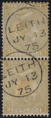136686 1867 9D PALE STRAW (SG111) SUPERB USED VERTICAL PAIR.