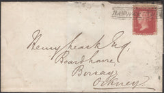 136687 1858 MAIL EDINBURGH TO BIRSAY, ORKNEY WITH 'HANOVER STREET' SCOTS LOCAL CANCELLATION TYPE VII.
