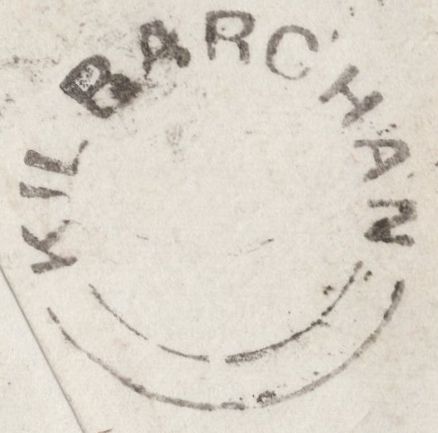 136690 1859 MAIL KILBARCHAN (CO. RENFREW) TO PAISLEY WITH 'KILBARCHAN' TYPE C1 SCOTS LOCAL BACK STAMP.