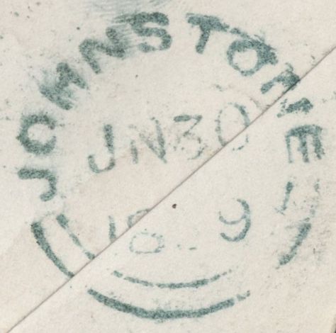 136690 1859 MAIL KILBARCHAN (CO. RENFREW) TO PAISLEY WITH 'KILBARCHAN' TYPE C1 SCOTS LOCAL BACK STAMP.