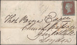 136691 1855 MAIL LUMPHANAN, ABERDEEN TO LONDON WITH 'LUMPHANAN' TYPE D1 SCOTS LOCAL BACK STAMP IN GREEN.