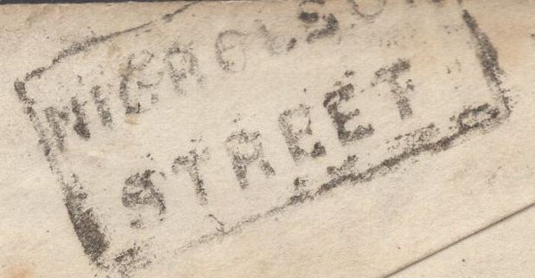 136692 1859 MAIL EDINBURGH TO GLASGOW WITH 'NICHOLSON/STREET' TYPE D4 SCOTS LOCAL BACK STAMP.