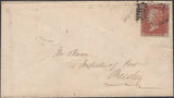 136693 1856 MAIL HOUSTON (CO. RENFREW) TO PAISLEY WITH 'HOUSTON' TYPE C1 SCOTS LOCAL BACK STAMP.