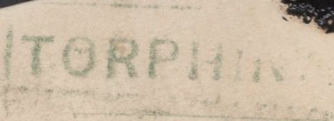136696 1860 MOURNING ENVELOPE TORPHINS (CO. ABERDEEN) TO EDINBURGH WITH 'TORPHINS' SCOTS LOCAL CANCELLATION TYPE VIII IN GREEN WITH ADDITIONAL STRIKE ON REVERSE.