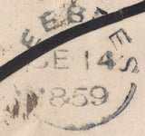 136697 1859 MOURNING ENVELOPE STOBO (CO. ROXBURGH) TO PEEBLES WITH 'STOBO' TYPE C1 SCOTS LOCAL BACK STAMP.