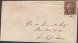 136700 1857 MAIL KIRKPATRICK FLEMING, DUMFRIES AND GALLOWAY TO ECCLEFECHAN WITH 'KIRKPATRICK FLEMING' TYPE C3 SCOTS LOCAL BACK STAMP.
