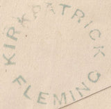 136700 1857 MAIL KIRKPATRICK FLEMING, DUMFRIES AND GALLOWAY TO ECCLEFECHAN WITH 'KIRKPATRICK FLEMING' TYPE C3 SCOTS LOCAL BACK STAMP.