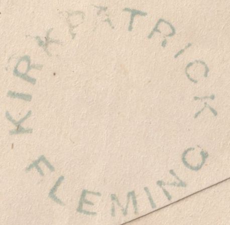 136700 1857 MAIL KIRKPATRICK FLEMING, DUMFRIES AND GALLOWAY TO ECCLEFECHAN WITH 'KIRKPATRICK FLEMING' TYPE C3 SCOTS LOCAL BACK STAMP.
