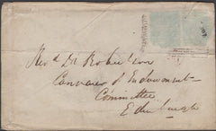 136705 1857 MAIL ARCHIESTOWN, MORAYSHIRE TO EDINBURGH WITH 'ARCHIESTOWN' TYPE D1 SCOTS LOCAL BACK STAMP.