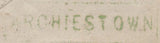 136705 1857 MAIL ARCHIESTOWN, MORAYSHIRE TO EDINBURGH WITH 'ARCHIESTOWN' TYPE D1 SCOTS LOCAL BACK STAMP.