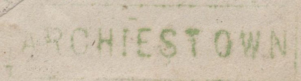 136705 1857 MAIL ARCHIESTOWN, MORAYSHIRE TO EDINBURGH WITH 'ARCHIESTOWN' TYPE D1 SCOTS LOCAL BACK STAMP.