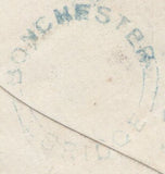 136708 1858 MAIL BONCHESTER BRIDGE (ROXBURGH) TO MORTLAKE WITH 'BONCHESTER BRIDGE' TYPE C6 SCOTS LOCAL BACK STAMP.