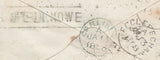 136709 1858 MAIL ECCLEFECHAN, DUMFRIES TO CANONBIE, MISSENT TO NEWCASTLETON  WITH 'CHAPELKNOWE' TYPE B1 AND 'NEWCASTLETON' TYPE D1 SCOTS LOCAL BACK STAMPS.