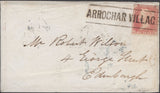 136712 1858 MAIL GLASGOW TO EDINBURGH WITH 'ARROCHAR VILLAGE' SCOTS LOCAL CANCELLATION TYPE III.