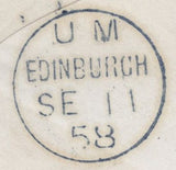 136712 1858 MAIL GLASGOW TO EDINBURGH WITH 'ARROCHAR VILLAGE' SCOTS LOCAL CANCELLATION TYPE III.