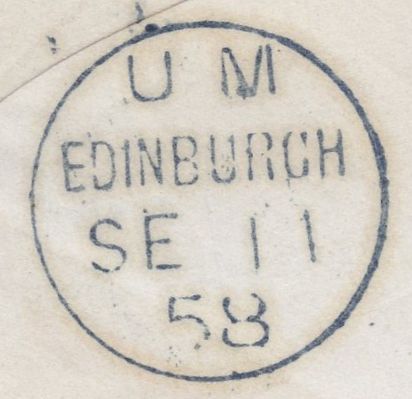136712 1858 MAIL GLASGOW TO EDINBURGH WITH 'ARROCHAR VILLAGE' SCOTS LOCAL CANCELLATION TYPE III.
