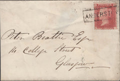 136715 1858 MAIL USED IN GLASGOW WITH 'ANDERSTON' SCOTS LOCAL CANCELLATION TYPE VIII.