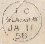 136715 1858 MAIL USED IN GLASGOW WITH 'ANDERSTON' SCOTS LOCAL CANCELLATION TYPE VIII.