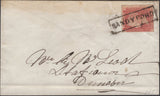 136722 1858 MAIL GLASGOW TO DUNOON WITH 'SANDYFORD' SCOTS LOCAL CANCELLATION TYPE VIII.