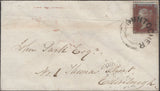136725 1856 MAIL GLASGOW TO EDINBURGH WITH 'DUNTOCHER' SCOTS LOCAL CANCELLATION TYPE XX.