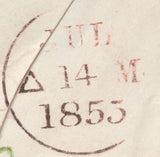 136729 1855 MAIL EDINBURGH TO GLENLIVET WITH 'NICHOLSON/STREET' SCOTS LOCAL CANCELLATION TYPE XVIII.