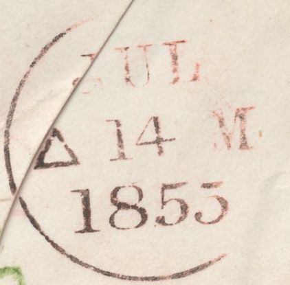 136729 1855 MAIL EDINBURGH TO GLENLIVET WITH 'NICHOLSON/STREET' SCOTS LOCAL CANCELLATION TYPE XVIII.