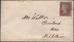 136738 1855 MAIL 'THE CAIRNIES', PERTHSHIRE TO MIDLOTHIAN WITH 'THE CAIRNIES' SCOTS LOCAL BAACK STAMP TYPE C1.