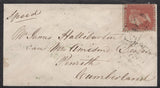 136741 1855 MOURNING ENVELOPE TO PENRITH WITH DIE 2 1D PL.6 (SPEC C6)(BB).