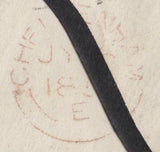 136746 1855 MOURNING ENVELOPE CHELTENHAM TO SOUTHPORT WITH DIE 2 1D PL.6 (SG24)(HD).