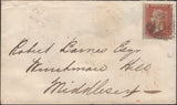 136749 1855 MAIL JERSEY TO MIDDLESEX WITH DIE 2 1D PL.6 (SG21)(RL).