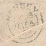136749 1855 MAIL JERSEY TO MIDDLESEX WITH DIE 2 1D PL.6 (SG21)(RL).
