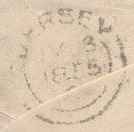 136749 1855 MAIL JERSEY TO MIDDLESEX WITH DIE 2 1D PL.6 (SG21)(RL).