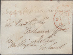 136762 1836 FREE FRANK FROM DOVER TO DUBLIN SIGNED 'WELLINGTON'.
