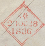 136762 1836 FREE FRANK FROM DOVER TO DUBLIN SIGNED 'WELLINGTON'.
