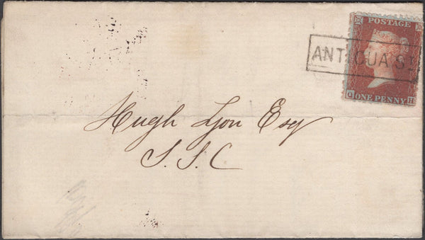 136768 1856 MAIL USED IN EDINBURGH WITH 'ANTIGUA ST.' SCOTS LOCAL CANCELLATION TYPE VIII.
