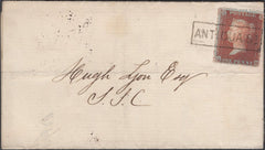 136768 1856 MAIL USED IN EDINBURGH WITH 'ANTIGUA ST.' SCOTS LOCAL CANCELLATION TYPE VIII.