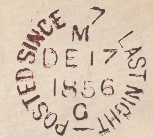 136768 1856 MAIL USED IN EDINBURGH WITH 'ANTIGUA ST.' SCOTS LOCAL CANCELLATION TYPE VIII.