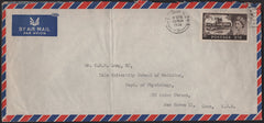 136785 1956 AIR MAIL LONDON TO USA WITH 2/6 CASTLE.