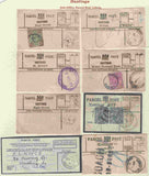 136797 HASTINGS, SUSSEX COLLECTION OF PARCEL POST LABELS 1887-1978 (37 ITEMS).