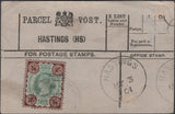 136798 HASTINGS, SUSSEX COLLECTION OF PARCEL POST LABELS 1894-1915 (16 ITEMS).