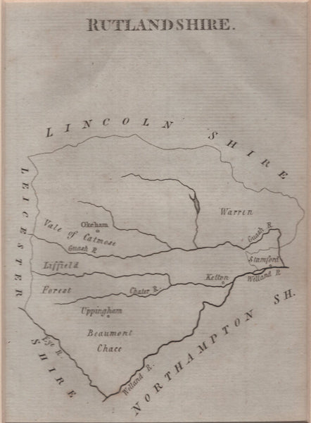 136806 1790 MAP OF RUTLANDSHIRE BY ROBERT AITKEN.