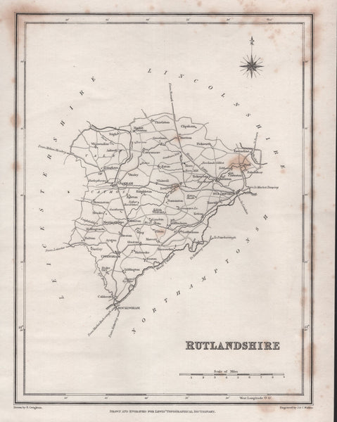 136814 1831 MAP OF RUTLANDSHIRE BY CREIGHTON AND WALKER.