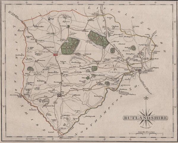 136816 1793 MAP OF RUTLANDSHIRE BY J CARY.