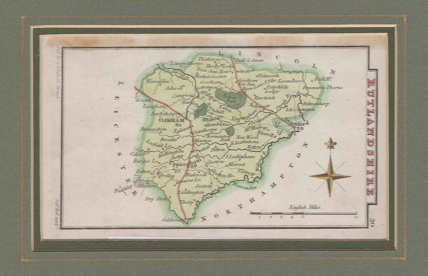 136817 CIRCA 1820 MAP OF RUTLANDSHIRE BY LEIGH AND HALL.