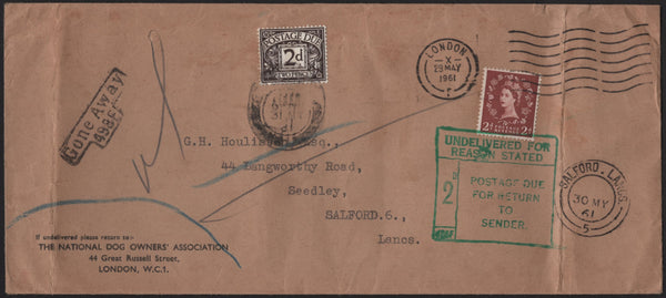 136819 1961 UNDELIVERED MAIL LONDON TO SALFORD.