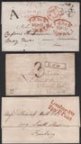 136823 1797-1849 COLLECTION 'LONDON TWO PENNY POST' HAND STAMPS AND USAGES (97 ITEMS).