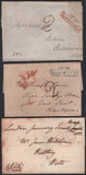 136823 1797-1849 COLLECTION 'LONDON TWO PENNY POST' HAND STAMPS AND USAGES (97 ITEMS).
